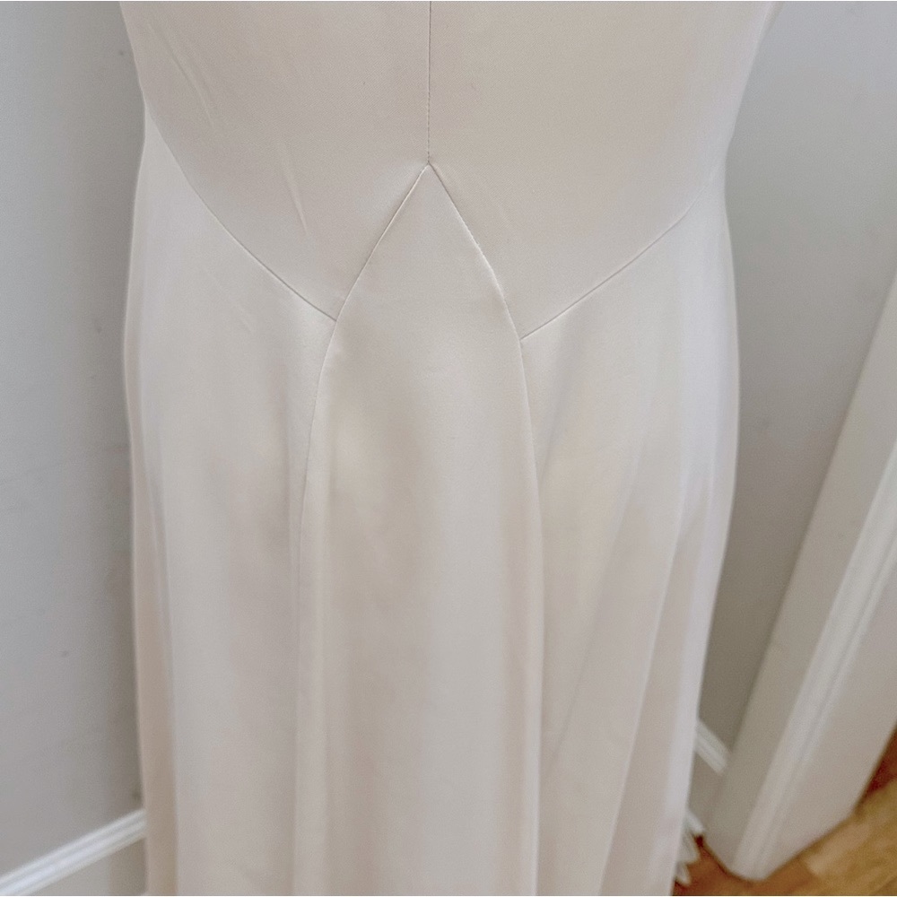 SOLD Morgane Le Fay Crème Silk Gown Dress with Draped Neckline, sz M - Picture 5 of 12